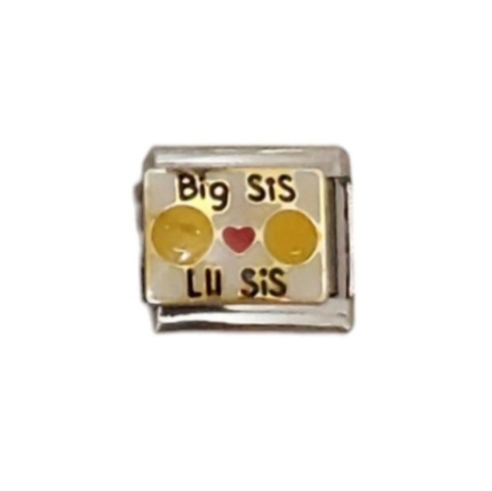 Charmlink Family Big Little Sis‎ Personalized Composable Italian Charm Bracelet